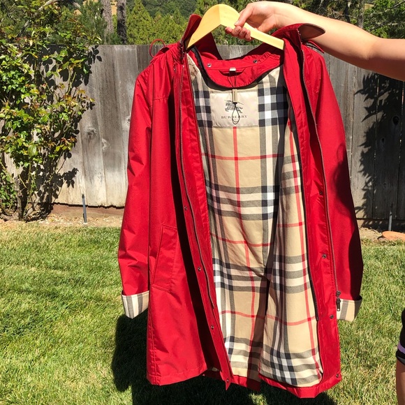 Burberry Jackets & Blazers - Harston Nova Check Lined Red Burberry Jacket